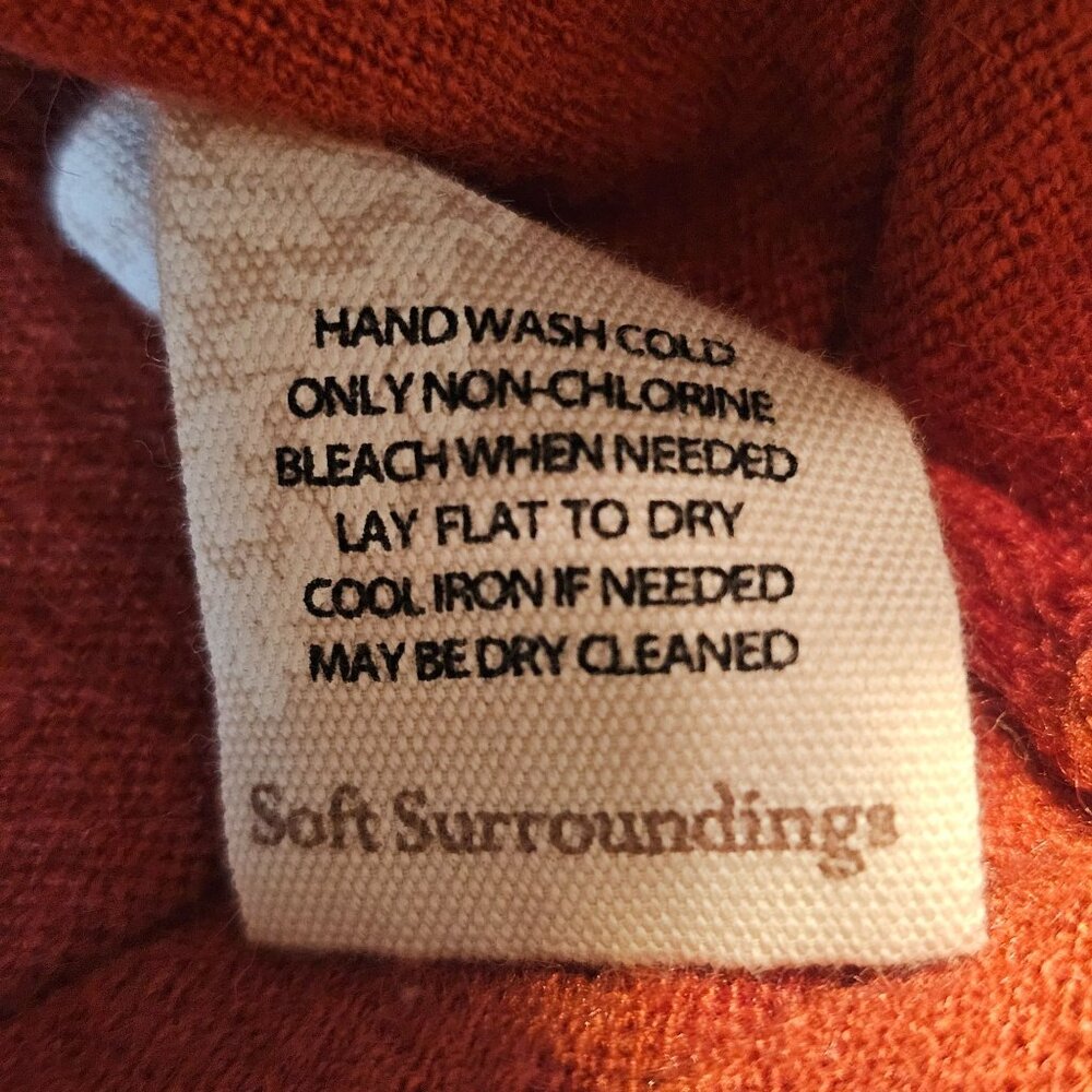 Soft Surroundings Autumn Orange Long Waisted Soft Knit Cardigan, Sz L - Picture 7 of 7